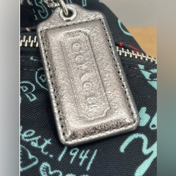 Coach Poppy Graffiti Satchel Black/Red Silver Hardware (Style 16200) - Picture 5 of 16